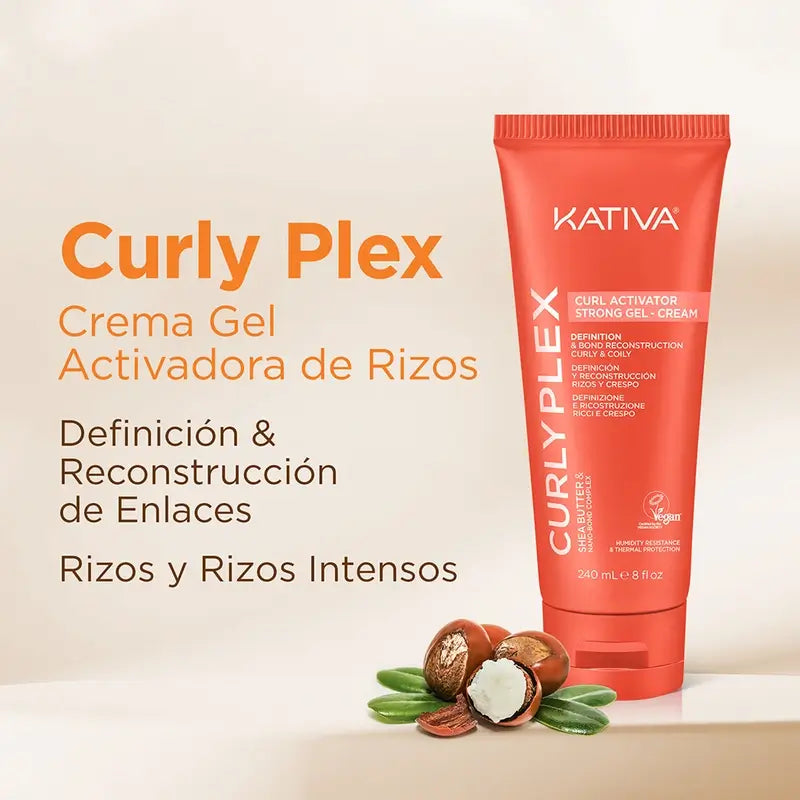 Kativa Curly Plex Crema gel attivatore di ricci forti , 240 ml
