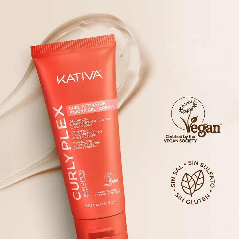 Kativa Curly Plex Crema gel attivatore di ricci forti , 240 ml