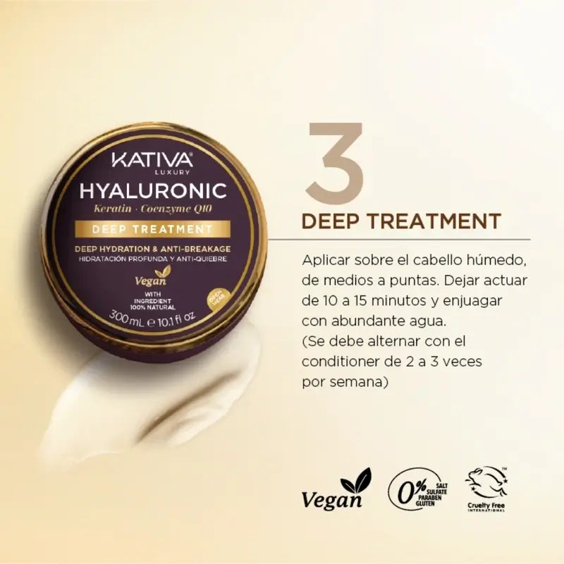 Kativa Maschera ialuronica alla cheratina Q10, 300 ml