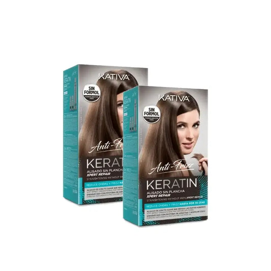 Kativa Keratin Lisciatura senza piastra Xpert Repair, confezione da 2