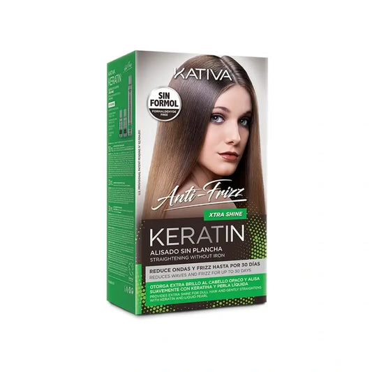 Kativa Raddrizzamento alla cheratina senza piastra Xtra Shine , confezione da 1 pz.