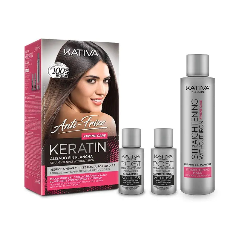 Kativa Keratin Antifrizz Xtreme Care - Raddrizzamento senza piastra, 1 pz.