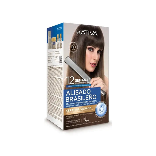 Kativa Kit di stiratura brasiliana per capelli scuri Veg, 1 pz.
