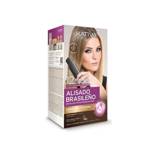 Kativa Kit di stiratura brasiliana per capelli biondi Veg, 1 pz.