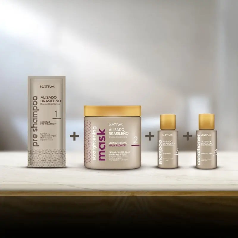 Kativa Kit di stiratura brasiliana per capelli biondi Veg, 1 pz.