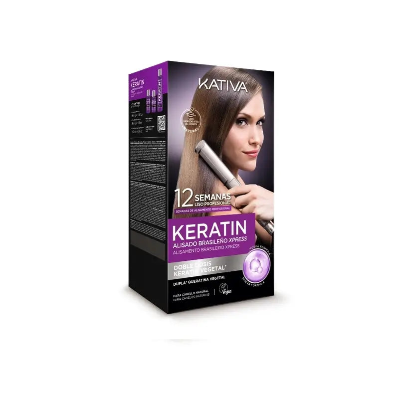 Kativa Keratin Kit Brazilian Straightening Express Veg, 1 pz.