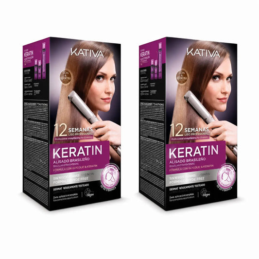 Kativa Kit Keratina Lisciatura Brasiliana Express Veg, confezione da 2