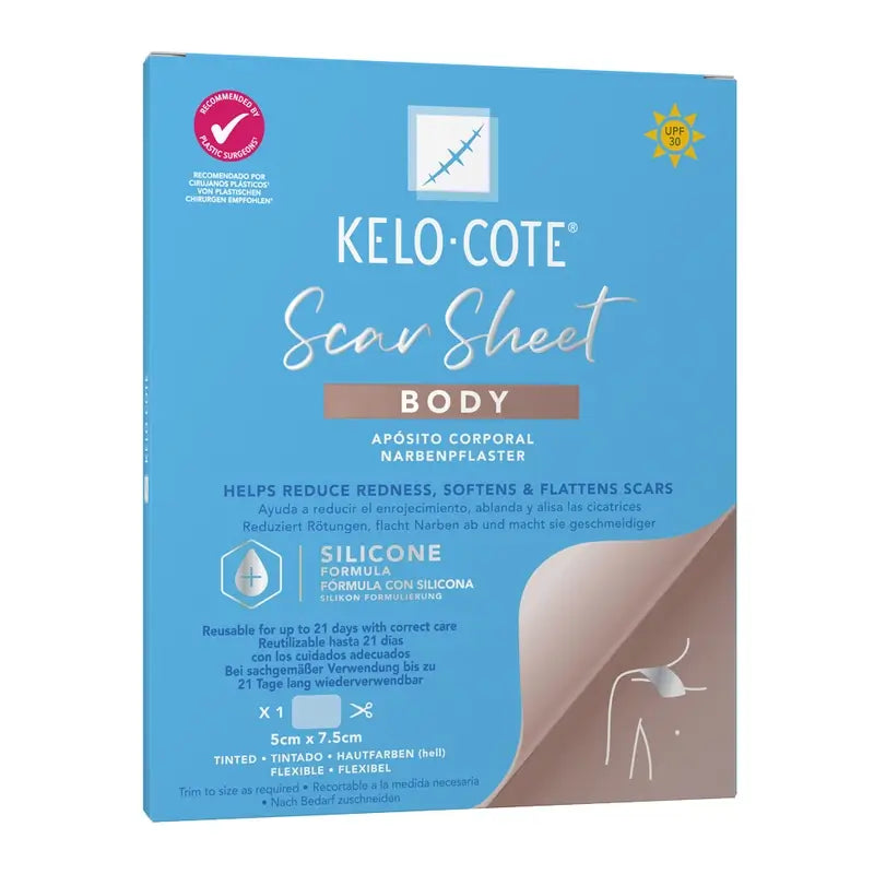 Kelo-Cote Riduttore di cicatrici per il corpo 5X7,5Cm, 1 pz.