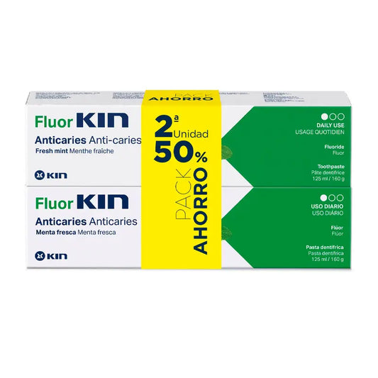 Kin Flúor Duplo Anti-Cavity Mint Flavour Toothpaste, 2x125ml