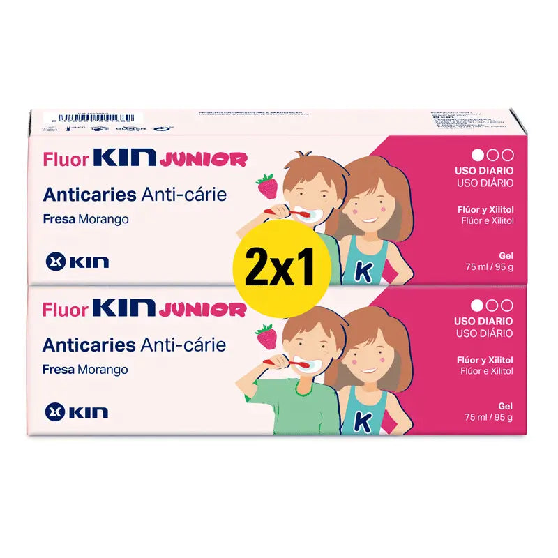 KIN Fluorkin Junior Strawberry Gel 75 ml 2X1