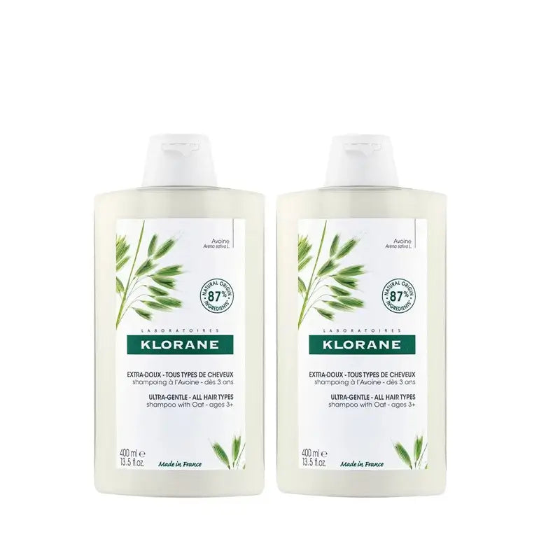 Klorane Shampoo alla farina d'avena, 2X400 Ml