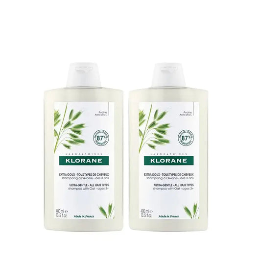 Klorane Shampoo alla farina d'avena, 2X400 Ml