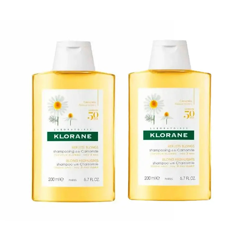 Klorane Shampoo alla camomilla deterge e illumina, 2X200 Ml