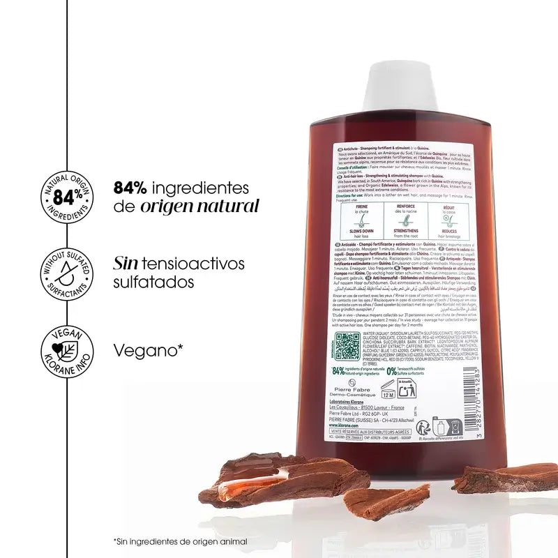 Klorane Shampoo biologico al chinino e alla stella alpina 400 ml