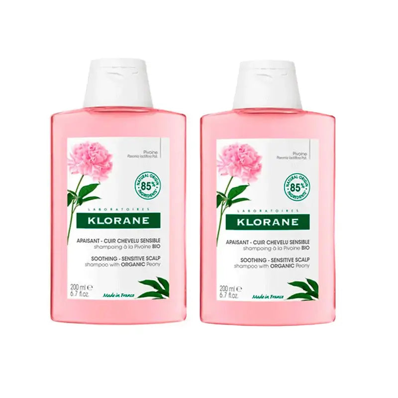 Klorane Shampoo lenitivo all'estratto di peonia, 2X200 Ml