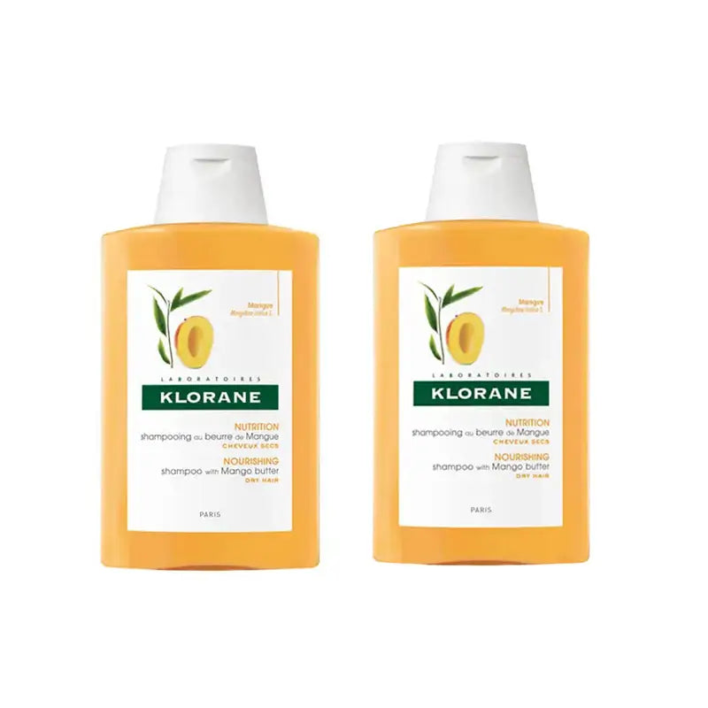 Klorane Shampoo nutriente al mango, 2X200 Ml