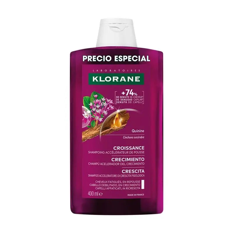 Klorane Shampoo acceleratore di crescita, 400 ml