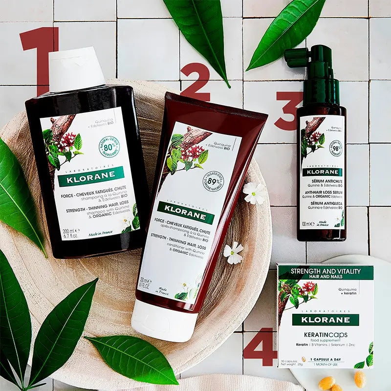 Klorane Duo Pack Shampoo alla chinina con vitamine B, 2X400ml