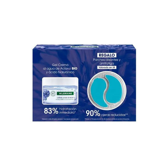 Klorane Bio Fiordaliso e Acido Ialuronico Crema Gel 50 Ml + Cerotti gratuiti di Fiordaliso Levigante e Anti-Fatica