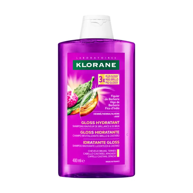 Klorane Gloss Hydratant: shampoo riattivante per la lucentezza e le tonalità castane, 400 ml