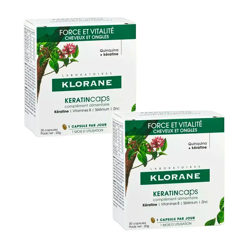 Klorane Keratincaps, confezione da 2 x 30 capsule