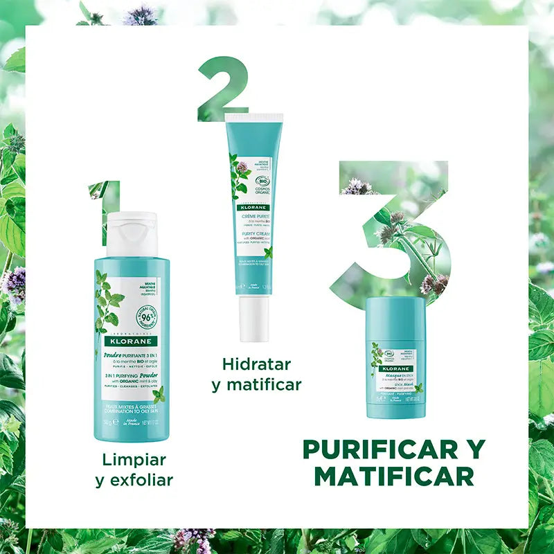 Klorane Maschera in stick di argilla e menta acquatica biologica 25g