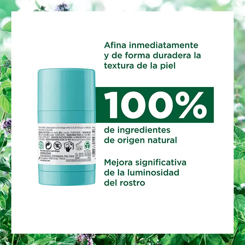 Klorane Maschera in stick di argilla e menta acquatica biologica 25g