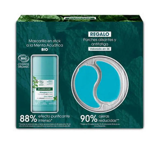 Klorane Bio Maschera stick purificante alla menta acquatica - 50 Ml + Cerotti leviganti e anti-fatica gratuiti al fiordaliso