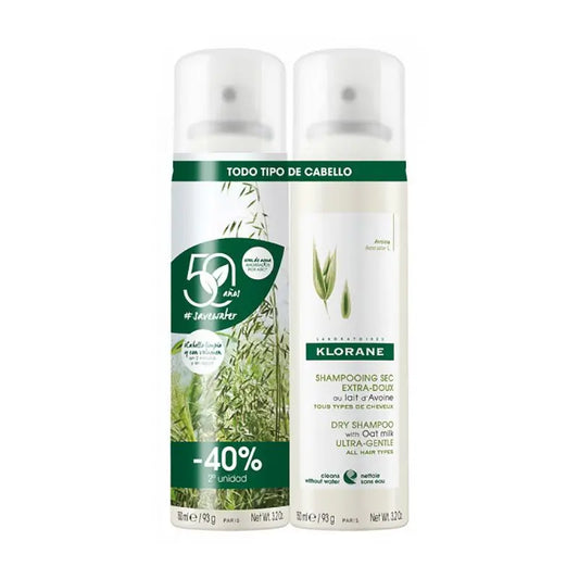 Klorane Shampoo secco alla farina d'avena confezione da 2 X 150 Ml Sconto del 40%