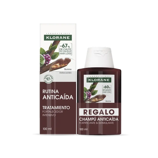 Klorane Trattamento intensivo anti-caduta confezione + Shampoo alla chinina 100 Ml