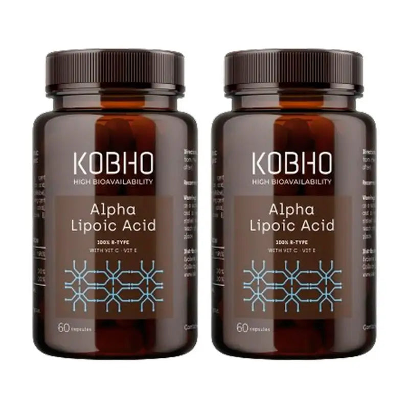 Kobho Labs Duplo Integratore di acido alfa lipoico, 2 x 3 x 60 capsule