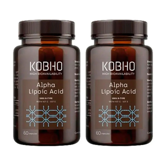 Kobho Labs Duplo Integratore di acido alfa lipoico, 2 x 3 x 60 capsule