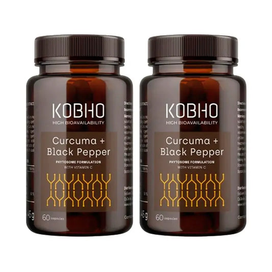 Kobho Labs Duplo Supplement Turmeric + Black Pepper, 2 x 60 capsules