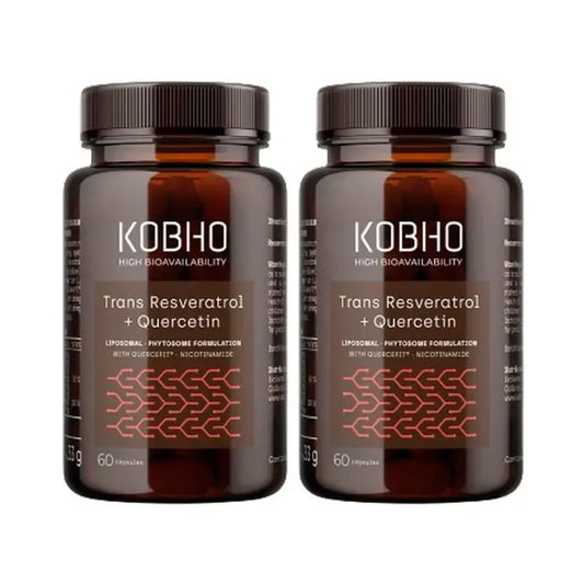Kobho Labs Duplo Trans Resveratrolo + Quercetina Integratore, 2 x 3 x 60 capsule