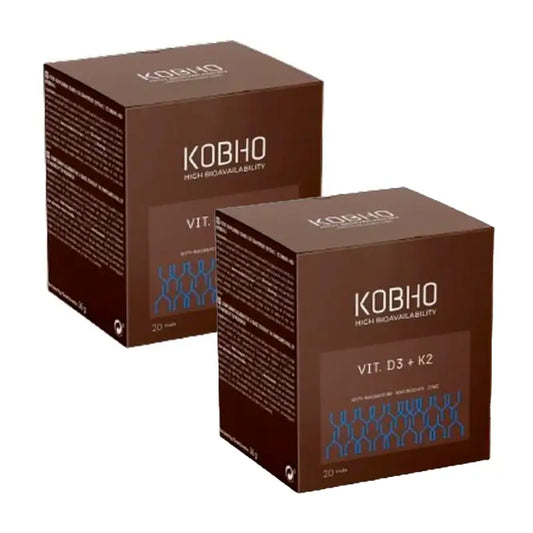 Kobho Labs Duplo Integratore di vitamina D3 + K2, 2 x 20 fiale