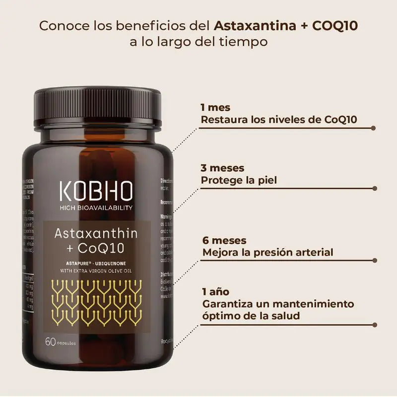 Kobho Labs Integratore Astaxantina + Coenzima Q10, 60 capsule