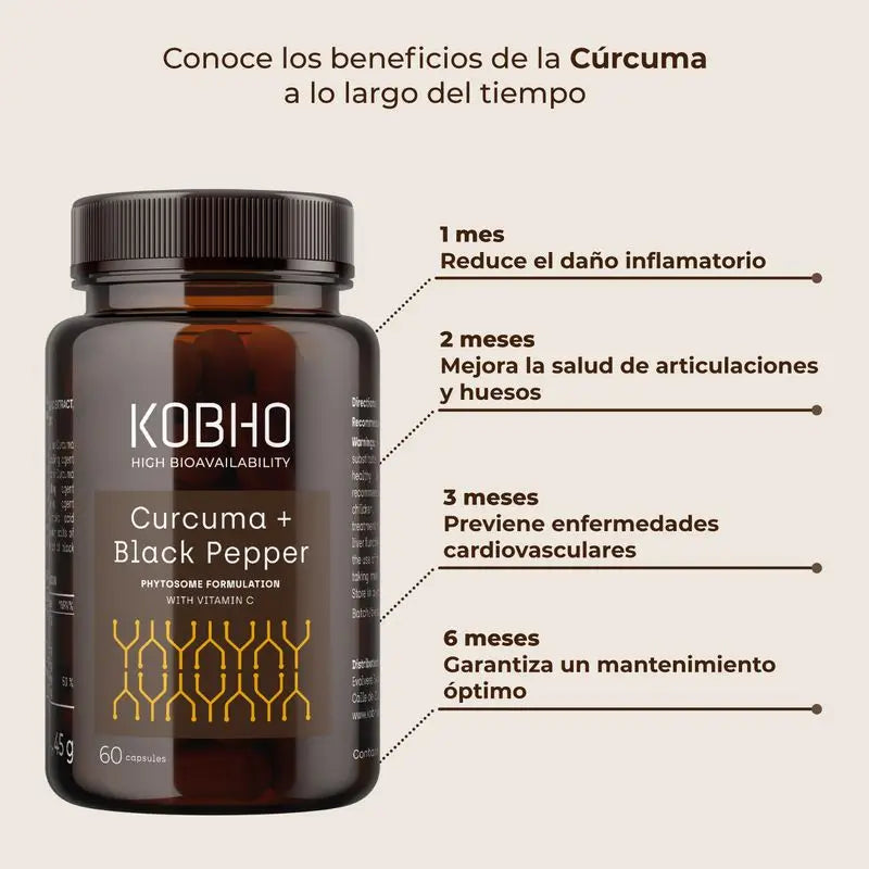 Integratore Kobho Labs Curcuma + Pepe nero, 60 capsule