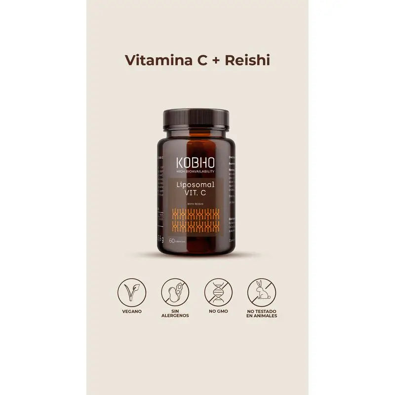 Kobho Labs Integratore di vitamina C liposomiale + Reishi, 60 capsule