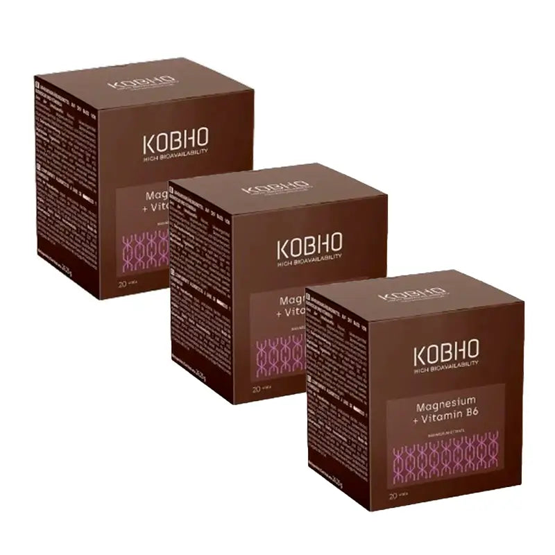 Kobho Labs Triplo Integratore Magnesio + Vitamina B6, 3 x 20 fiale