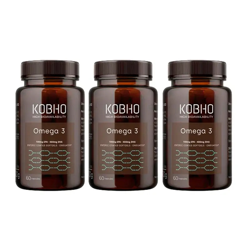 Kobho Labs Triplo Omega-3 Integratore, 3 x 60 capsule