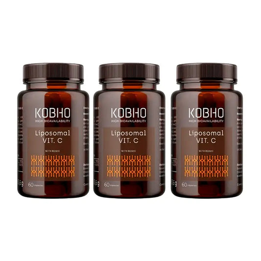 Kobho Labs Triplo Liposomal Vitamin C + Reishi integratore, 3 x 60 capsule
