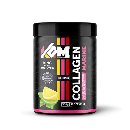 Kom Endurance Joints Sports Nutrition, flacone da 300 g di collagene marino aromatizzato al limone.