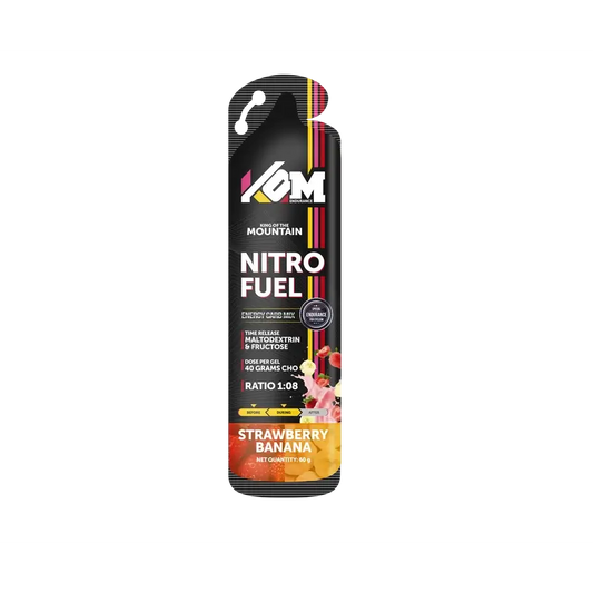 Kom Endurance Sports Nutrition Gel, confezione da 18 gel da 60 g al gusto di fragola e banana.