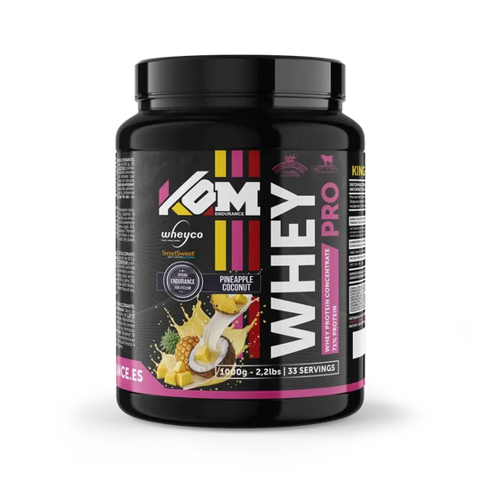 Kom Endurance Proteins Sports Nutrition, barattolo da 1 kg di proteine del siero di latte al gusto di ananas e cocco