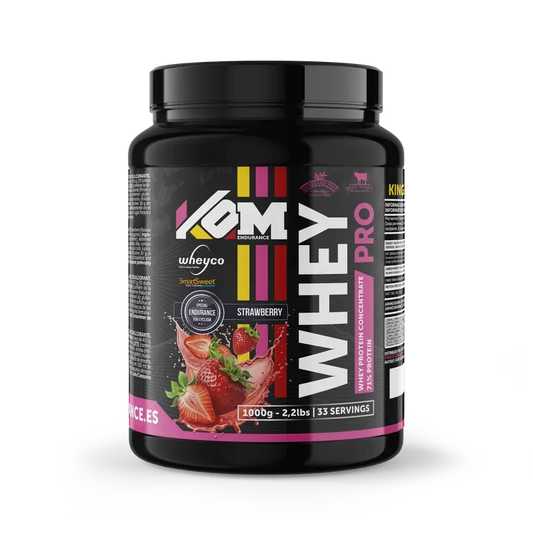 Kom Endurance Proteins Sports Nutrition, proteine del siero del latte al gusto di fragola in barattolo da 1 kg