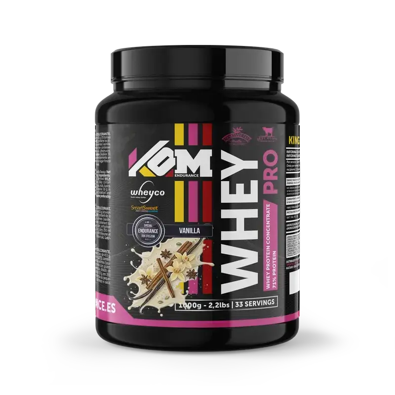 Kom Endurance Proteins Sports Nutrition, barattolo di proteine del siero di latte da 1 kg al gusto di vaniglia