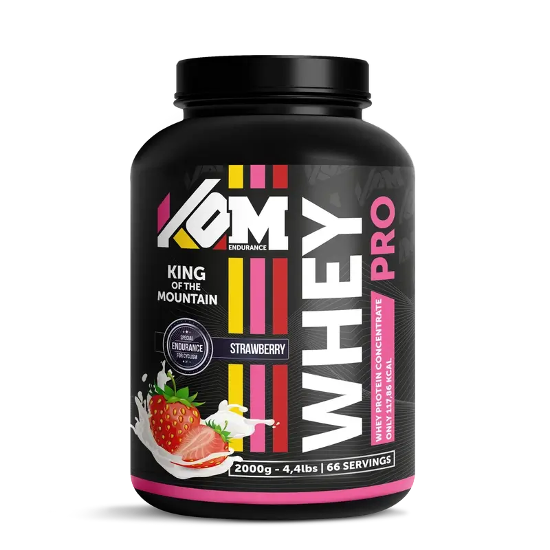 Kom Endurance Proteins Sports Nutrition, proteine del siero di latte 2kg barattolo gusto fragola