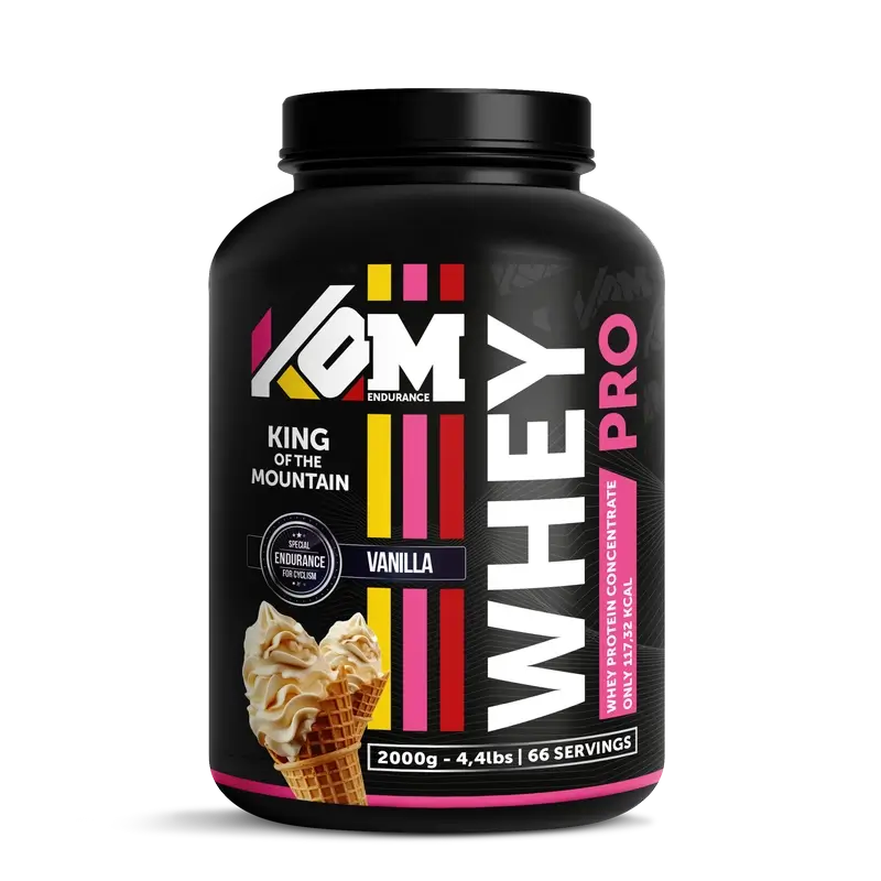 Kom Endurance Proteins Sports Nutrition, proteine del siero di latte 2kg barattolo gusto vaniglia