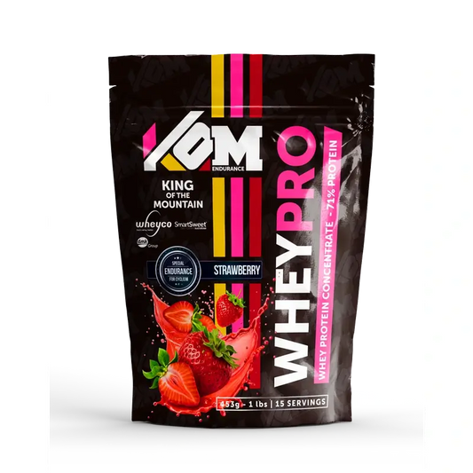 Kom Endurance Proteins Sports Nutrition, bustina di proteine del siero di latte da 453 g al gusto di fragola