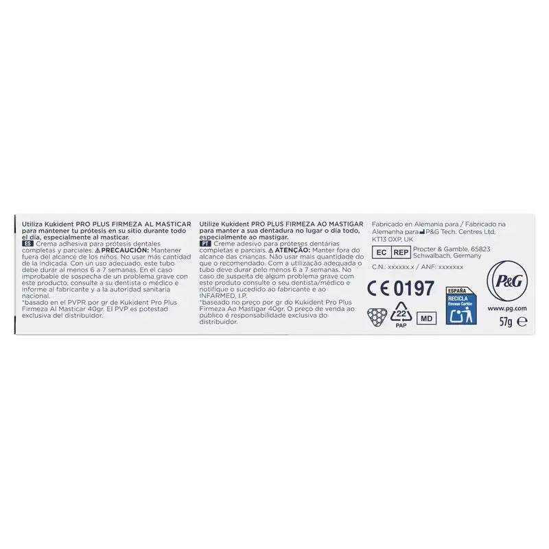 Kukident Duplo Pro Plus Rassodamento durante la masticazione, 2 X 57 Gr